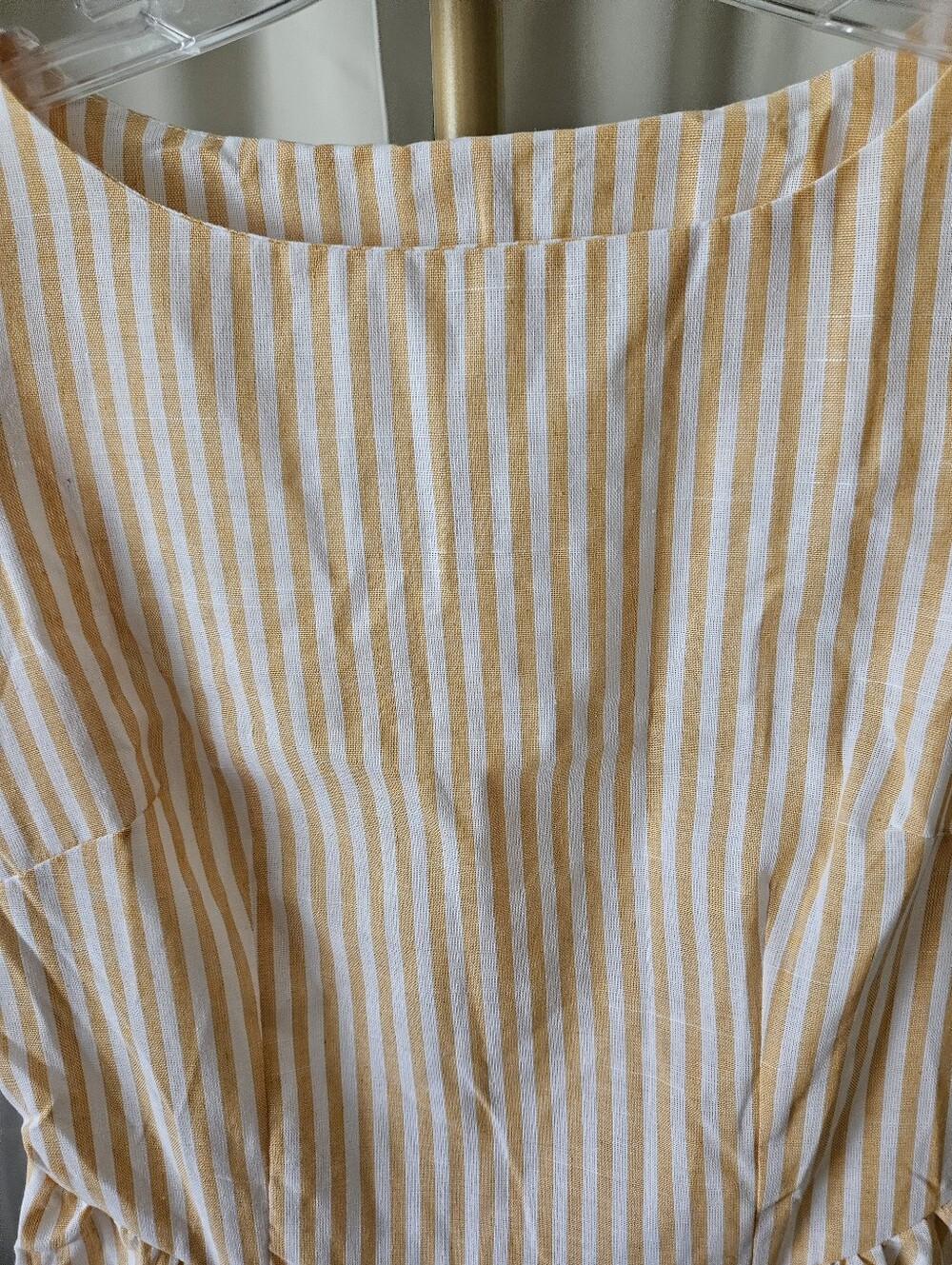 Shein Yellow & White Striped Sleeveless Side-Zip Dress Size Medium - Picture 4 of 8